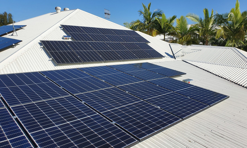 Freshly cleaned solar panel after professional cleaning service on the Gold Coast