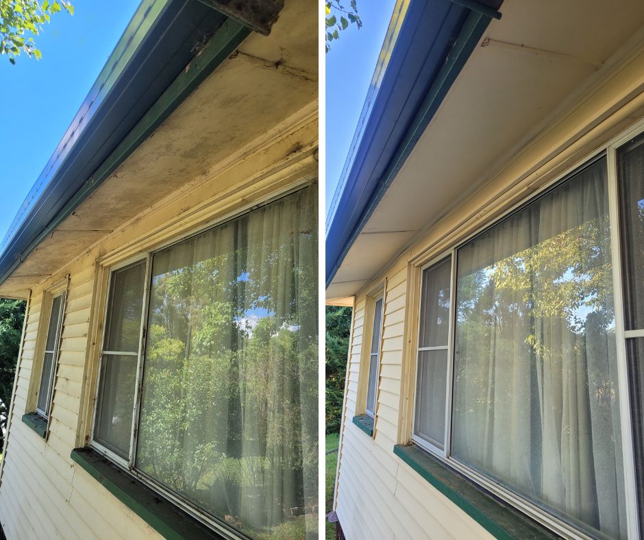 Before and after house wash using soft wash technique, showcasing remarkable results | Gold Coast, Australia